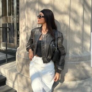ZARA Faux Leather Bomber Jacket 4341/731